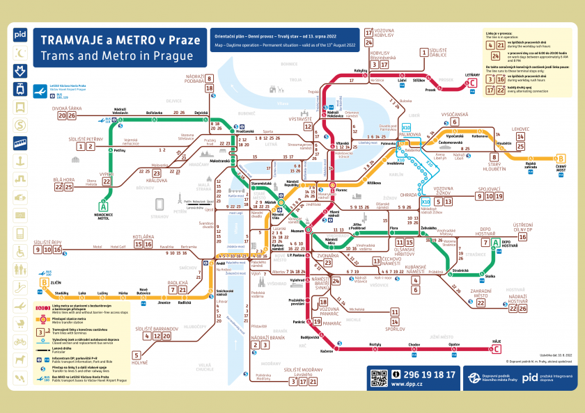 Mapa metra Praha