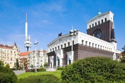 Žižkov Television Tower and George of Poděbrady Square
